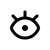 Icon schwarz Auge für visuelle Prüfung und Aufmerksamkeit
