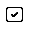 Icon schwarz Check mit haken im Quadrat für erledigte Aufgaben