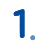 Icon blau Zahl Eins zur Darstellung von Reihenfolge oder Nummerierung