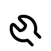 Icon schwarz Schraubenschlüssel für Reparaturservice