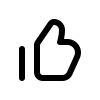 Icon schwarz Daumen hoch für Zustimmung und positive Bewertung