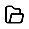 Icon schwarz Ordner für Ablage und Organisation von Inhalten