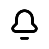 Icon schwarz Benachrichtigungsglocke für Updates und Neuigkeiten
