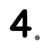 Icon schwarz Zahl Vier zur Darstellung von Reihenfolge oder Nummerierung