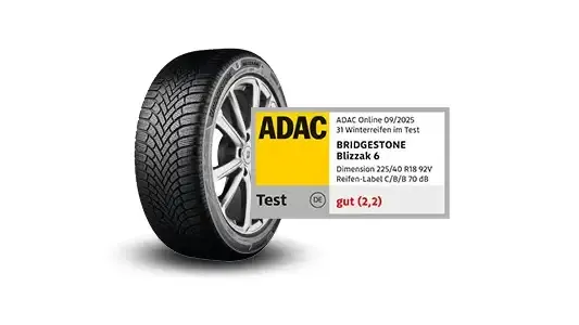 Bridgestone Blizzak 6, Premium-Winterreifen für PKW, SUV und Elektrofahrzeuge, mit Testlabel ADAC "gut" 2025