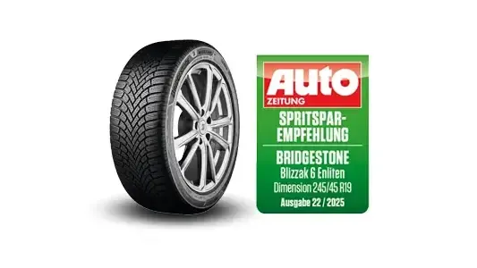Bridgestone Blizzak 6, Premium-Winterreifen für PKW, SUV und Elektrofahrzeuge, mit Testlabel Auto Zeitung "Spritspar-Empfehlung" 2025