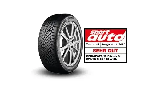 Bridgestone Blizzak 6, Premium-Winterreifen für PKW, SUV und Elektrofahrzeuge, mit Testlabel sport auto "sehr gut" 2025