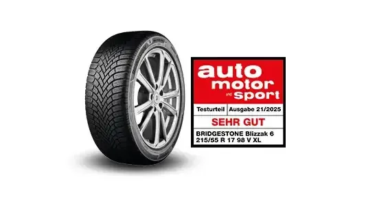 Bridgestone Blizzak 6, Premium-Winterreifen für PKW, SUV und Elektrofahrzeuge, mit Testlabel auto motor und sport "sehr gut" 2025