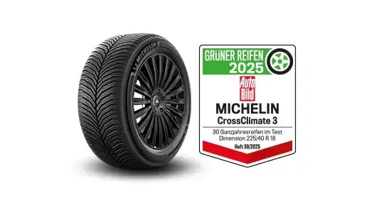 Michelin CrossClimate 3, Premium-Allwetterreifen für PKW und SUV, mit Testlabel Auto Bild "GRÜNER REIFEN" 2025
