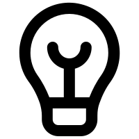 Icon schwarz Glühbirne für Ideen und Innovation