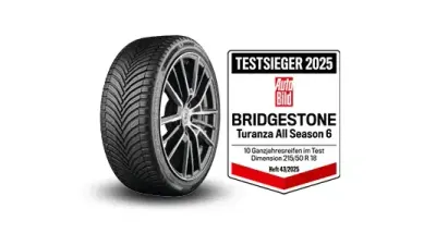 Bridgestone Turanza All Season 6, Premium-Ganzjahresreifen für PKW, SUV und 4x4, mit Testlabel Auto Bild "Testsieger" 2025