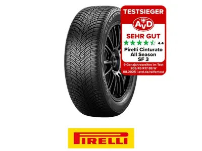 Pirelli Cinturato All Season SF3, Premium-Ganzjahresreifen für PKW und SUV, mit Testsiegerlabel AVD 2025