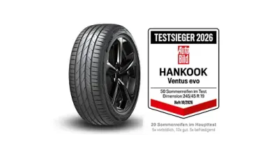 Hankook Ventus evo (K137), Premium-Sommerreifen für PKW, mit Testlabel Auto Bild Testsieger 2026