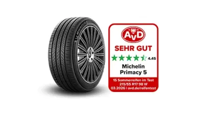 Michelin Primacy 5, Premium-Sommerreifen für PKW, SUV und Elektrofahrzeuge, mit Testlabel AVD 2026 "sehr gut"