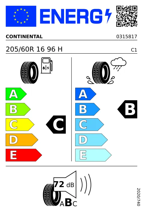  CONTINENTAL ContiPremiumContact 2 205/60 R16 96 H