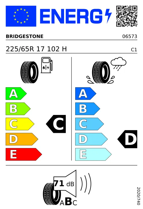  BRIDGESTONE Dueler H/T 687 225/65 R17 102 H