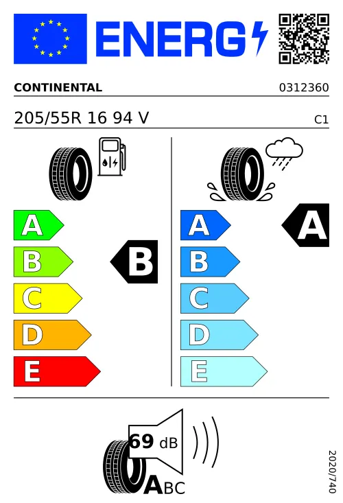  CONTINENTAL UltraContact 205/55 R16 94 V