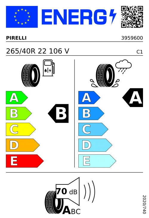 PIRELLI P ZERO™ (PZ4) SPORTS CAR 265/40 R22 106 V