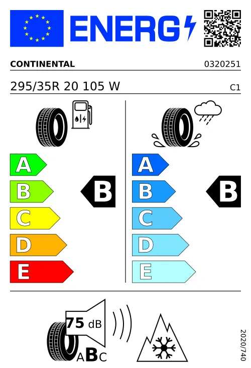  CONTINENTAL WINTER CONTACT 8S 295/35 R20 105 W