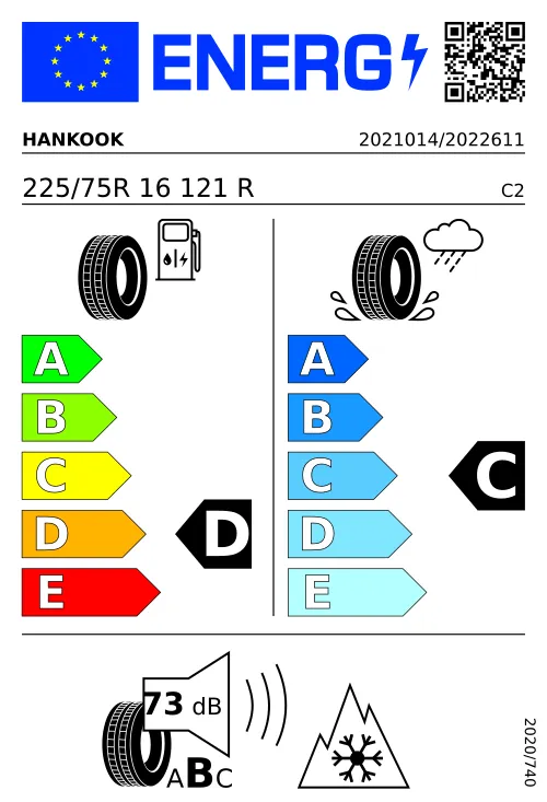  HANKOOK WINTER I*CEPT LV RW-12 225/75 R16 121 R