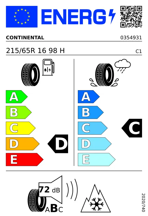  CONTINENTAL ContiCrossContact Winter 215/65 R16 98 H