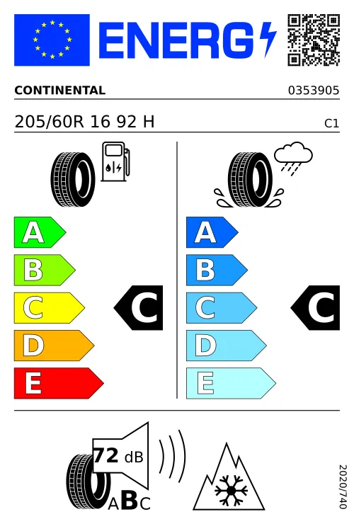 CONTINENTAL WinterContact™ TS 850 P 205/60 R16 92 H