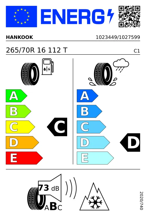  HANKOOK Dynapro AT2 265/70 R16 112 T