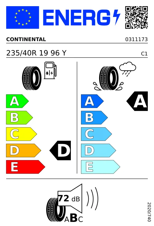  CONTINENTAL ContiSportContact 5 235/40 R19 96 Y