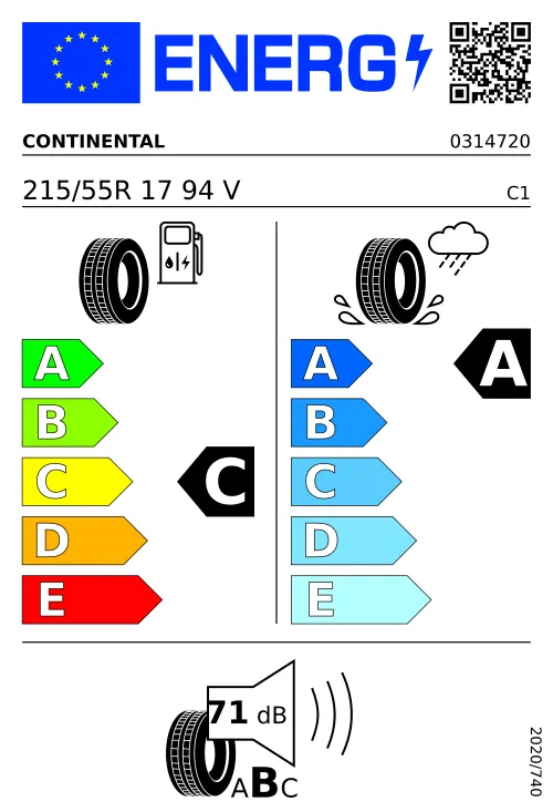  CONTINENTAL ContiPremiumContact 5 215/55 R17 94 V