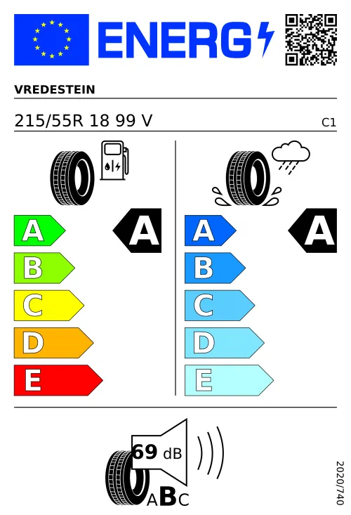  VREDESTEIN ULTRAC PLUS 215/55 R18 99 V