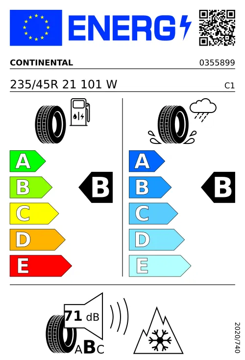  CONTINENTAL WinterContact™ TS 870 P 235/45 R21 101 W