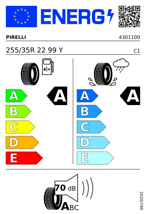  PIRELLI PZERO-E 255/35 R22 99 Y