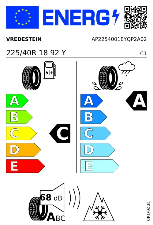  VREDESTEIN QUATRAC PRO 2 225/40 R18 92 Y