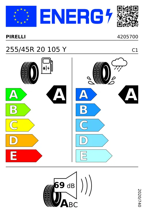  PIRELLI P ZERO™ (PZ4) SPORTS CAR 255/45 R20 105 Y