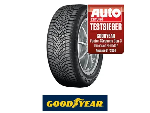Goodyear Vector 4Seasons Gen-3, Premium-Ganzjahresreifen für PKW und SUV, mit Testsiegerlabel Autozeitung 2024