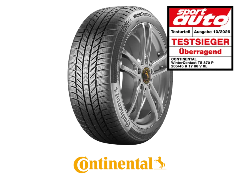 Continental WinterContact TS 870 P, Premium Winterreifen für PKW und SUV, mit Testsiegerlabel Sport Auto 2026